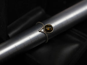 Elegant Silver Ring with Amber-Like Stone 3