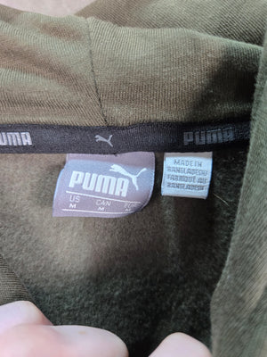 Puma Men's Olive Green Big Logo Pullover Hoodie Sweatshirt Size M 2