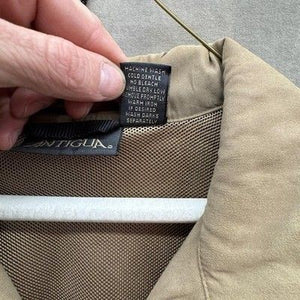Antigua Pullover Jacket Mens Large Tan Quarter Zip Mesh Lined Doral Tesoro Golf 2