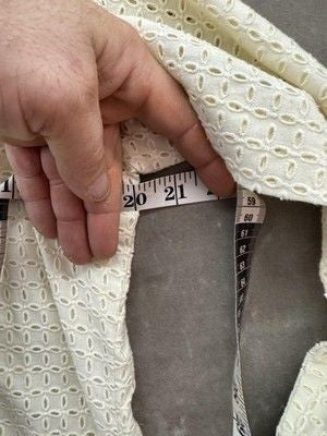 Boho Tunic Womens Large White Brown Crochet Eyelet Embroidered Top Ethnic Kurti 5