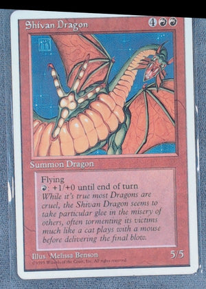 1995 Shivan Dragon 4th Edition Magic: The Gathering RARE 3