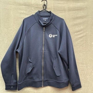 Brooks Brothers Jacket Mens XL Navy Full Zip Stand Collar Track Custom Ink Logo 2