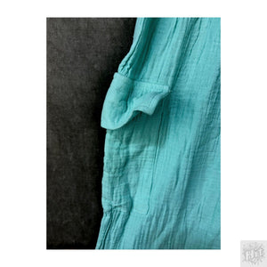 Mint Green Casual Wide-Leg Pants with Pockets, Elastic Waist 4