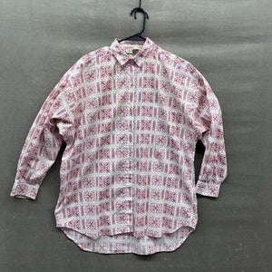 Alyssa Brooke Womens 2XL White Red Paisley Print Button Up Long Sleeve Shirt Use 5