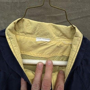 Windbreaker Jacket Mens Extra Large Navy Yellow Full Zip Raglan Pockets Mesh Pre 5