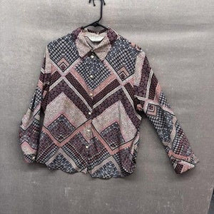Allison Daley Shirt Womens Petite Geometric Button Up Long Sleeve Blouse Top 5