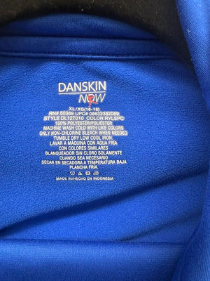 DANSKIN NOW FITTED BLUE/WHITE TRIM JACKET SZ XL 16-18 #8774 & PANTS SZ SM 4-6 3