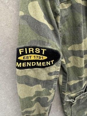 Hustler Jacket Mens Small Camo Military Patch First Amendment HH1983 Streetwear 5
