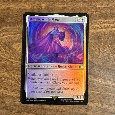 MTG Magic the Gathering Minwu, White Mage (26/764) Final Fantasy LP FOIL
