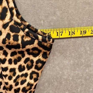 rue21 Dress Womens Small Leopard Print Skater Fit & Flare Mesh Panel Sleeveless 2