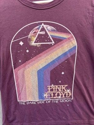 Pink Floyd Band Tee Womens Large Dark Side Of The Moon Pre-Owned Good Condition 3