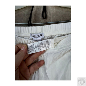 Spendid White Wide-Leg Cropped Pants with Side Slits, Size XL 3