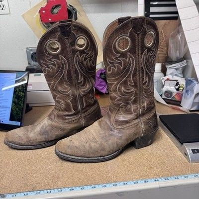 Ariat Ringer Western Boots Mens 12D Brown Leather 14" Cowboy Boots 10051033