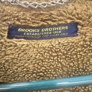 Vintage Brooks Brothers Coat Mens XL Faux Fur Lined Button Up Classic 70s 4