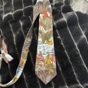 Belford Silk Tie Mens Vintage Bald Eagle Outdoors Pre-Owned Good Condition 3
