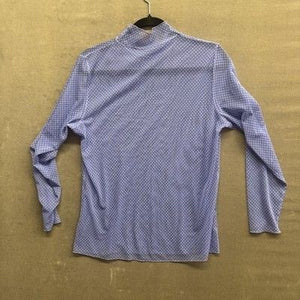 Sheer Mesh Polka Dot Shirt Womens Large Long Sleeve Mock Neck Lightweight Top 5