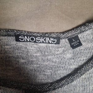 SNOSKINS Women's Gray Colorblock Hi Low Pullover Sweater Size L 2