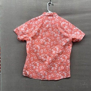 APT 9 Shirt Mens Large Coral White Hawaiian Tropical Print Button Up Casual 5