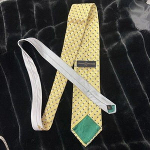 Tommy Hilfiger Tie Mens One Size Yellow Blue Checkered Silk Necktie Classic 3