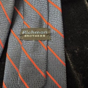 Vintage Richman Brothers Tie Mens Blue Red Diagonal Striped Classic Necktie 60s 3