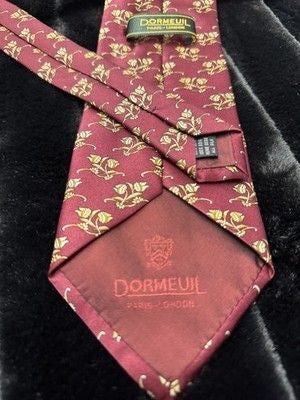 Dormeuil Tie Mens Red Yellow Floral Silk Elegant Necktie Pre-Owned Good 5
