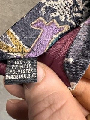 Vintage Christian Dior Monsieur Tie Mens Abstract Print Polyester Made USA 90s 4