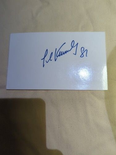 Kennedy, Ted - Signed 1981 - Autograph on Laminated 3x5 Index Card