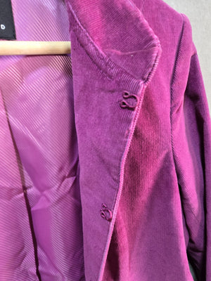 The Limited Women's Purple Corduroy Lined Blazer Jacket Size 8 4