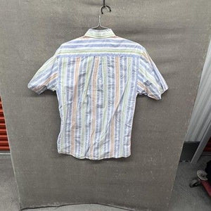 Jos A Bank Shirt Mens Medium Blue Pastel Striped Button Up Stays Cool Cotton 3