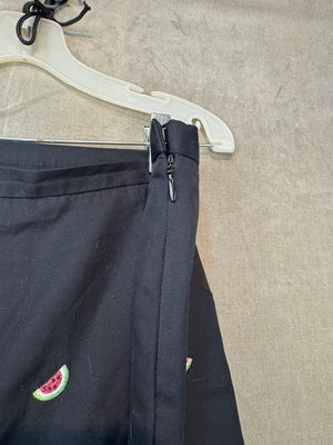 Brooks Brothers Women Pants Black Size 12 100% Cotton Watermelon Embroidery Exce 3