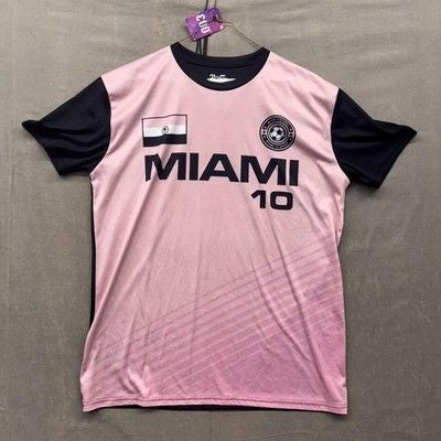 FA ACTION T-Shirt Unisex Large Pink Jersey Soccer Breathable Moisture Wicking