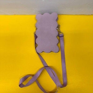 Lavender Scalloped Wavy Edge Faux Suede Mini Crossbody Bag Purple Small Purse 2