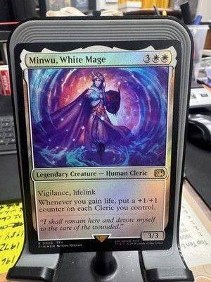 Minwu White Mage Legendary Creature Magic Card MTG FFII Promo Josu Hernaiz 2023
