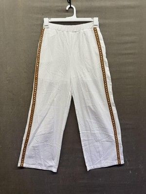 Poeselle Womens Pants Small Evil Eye Embroidered Boho Wide Leg New with Tags 3