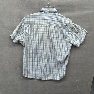 Columbia Shirt Mens Medium Blue Yellow Plaid Omni-Wick Short Sleeve Outdoor 3