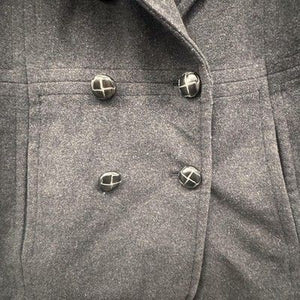 London Fog Womens Wool Blend Hooded Double Breasted Coat Large Pre-Owned Gray 2