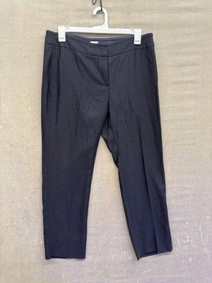 Armani Collezioni Pants Womens 14 Navy Pinstripe Virgin Wool Blend Elegant Suit 2