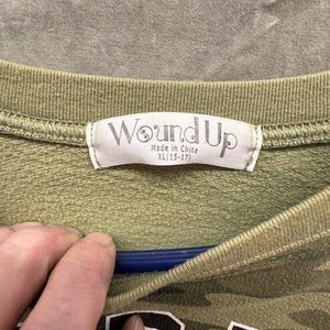 Wound Up Sweatshirt Youth XL Green Camo Sorry Not Listening Crewneck Pre-Owned E 4