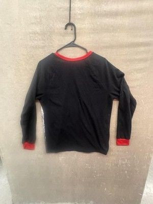 PJs + Pancakes Shirt Mens Medium Black Red Gray Beary Cool Raglan Pajama Top 4