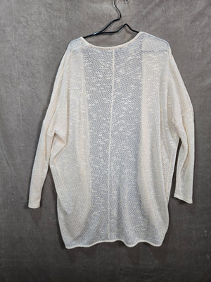 FOREVER 21 Women's Cream Dolman Sleeve Open-Knit Spring Summer Cardigan Size L 3