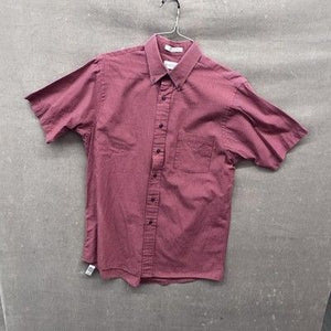 Van Heusen Shirt Mens Medium Red Plaid Short Sleeve Button Up Pocket Vintage 90s 2
