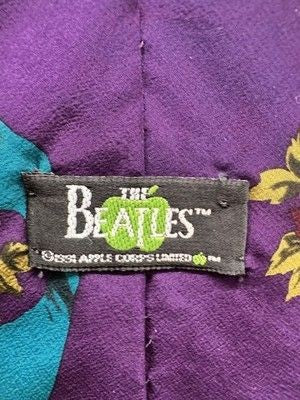 The Beatles Vintage Neck Tie Purple Teal Silk Pre-Owned All You Need Is Love 3