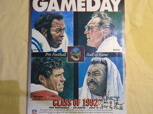1992 NFL Hall of Fame GameDay Program Autographed Lem Barney Used Signed 2