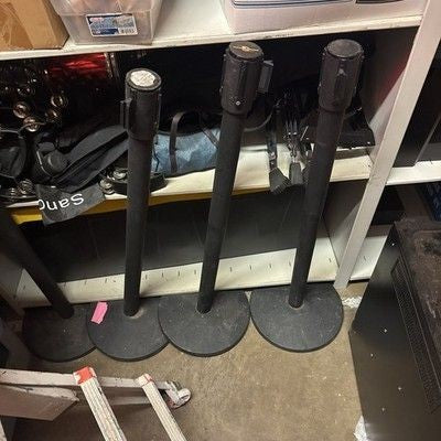 890 Slimline Retractable Barrier Qty=4 Stanchions