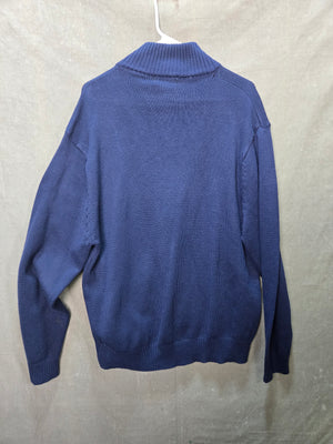 Classico Mens Navy Mock Neck Half Zip Pullover Sweater Size L 4