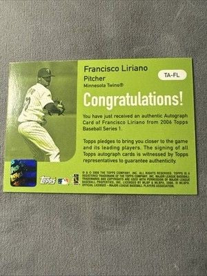 2006 Topps #TA-FL Francisco Liriano Autographs 1
