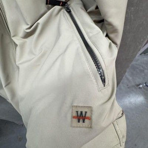 Weatherproof Jacket Mens Extra Large Khaki Hooded Full Zip Softshell Zip Pockets 3