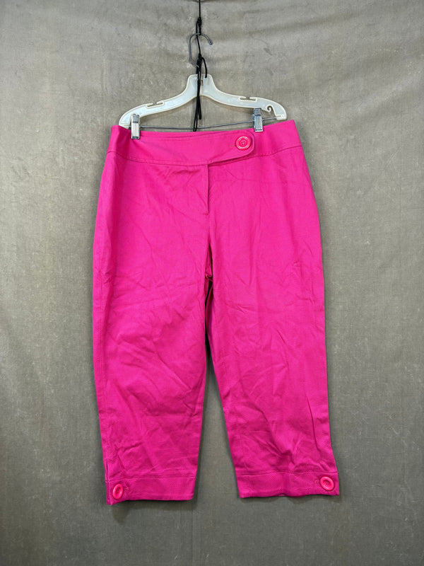DALIA Women's Bright Pink Casual Ankle Pants 10P Petite Used Zip Closure