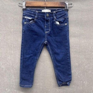Zara Baby Boy Indigo Jeans 18-24 Months Slim Fit Dark Wash Denim Pants Toddler 4