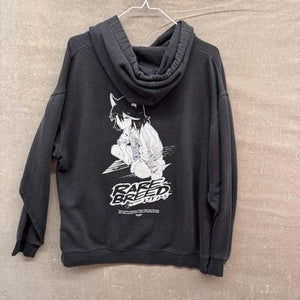 Rare Breed Hoodie Mens XL Black Anime Graphic Pullover Streetwear Japanese Manga 1